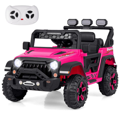 12V Electric Kids Ride on Truck with Remote Control and Music, Pink Powered Ride On Toys   at Gallery Canada