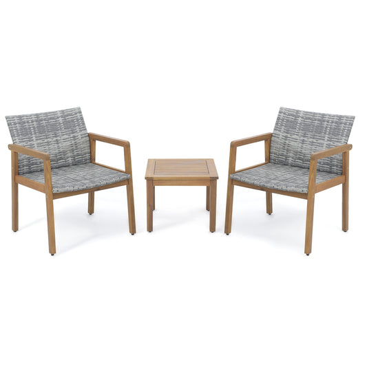 3 Pieces Patio Furniture Set  with Chair, Natural Patio Conversation Sets Natural  at Gallery Canada