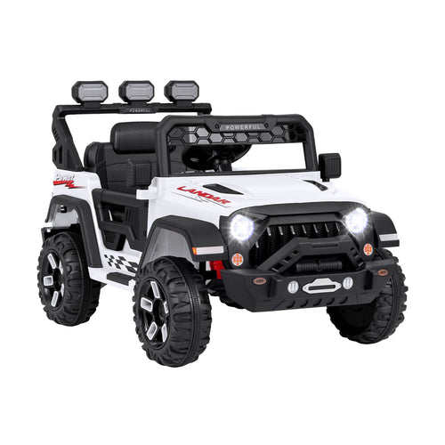 12V Electric Kids Ride on Truck with Remote Control and Music, White