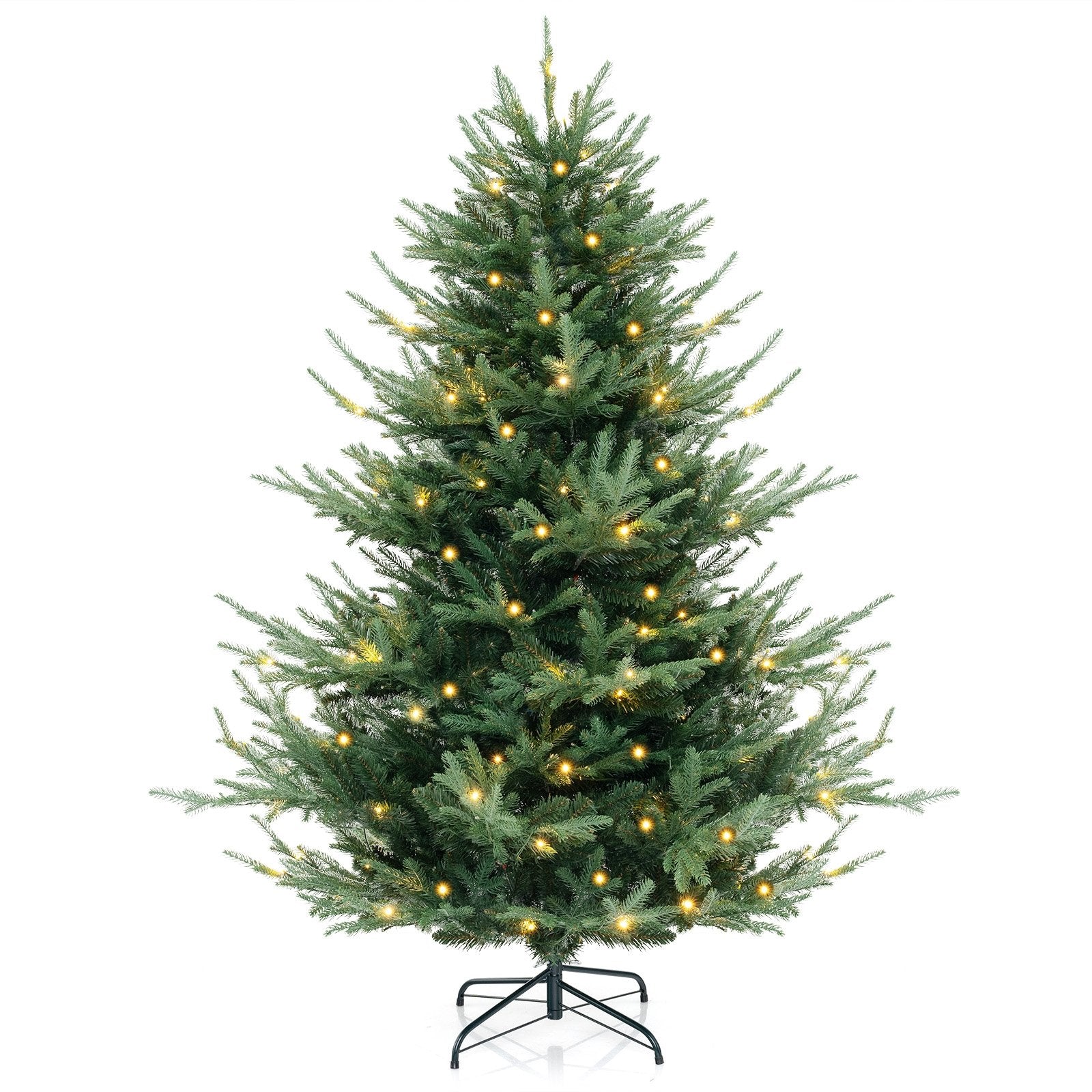 6 FT Pre-Lit Artificial Hinged Xmas Tree with 778 PVC and PE Branch Tips-M, Green Christmas Tree Medium - Green  at Gallery Canada