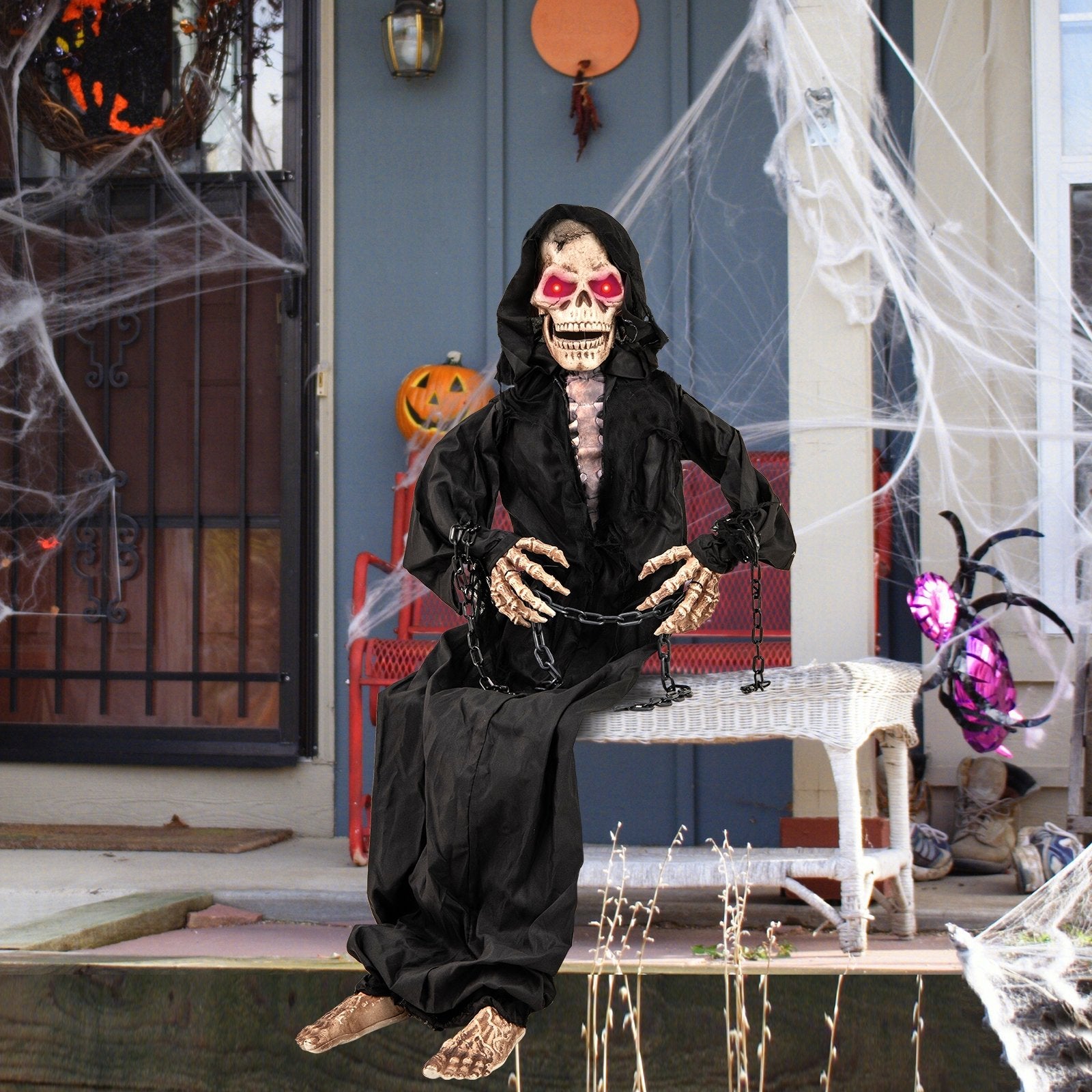 5 Feet Animated Halloween Sitting Reaper with Voice Greetings Halloween   at Gallery Canada