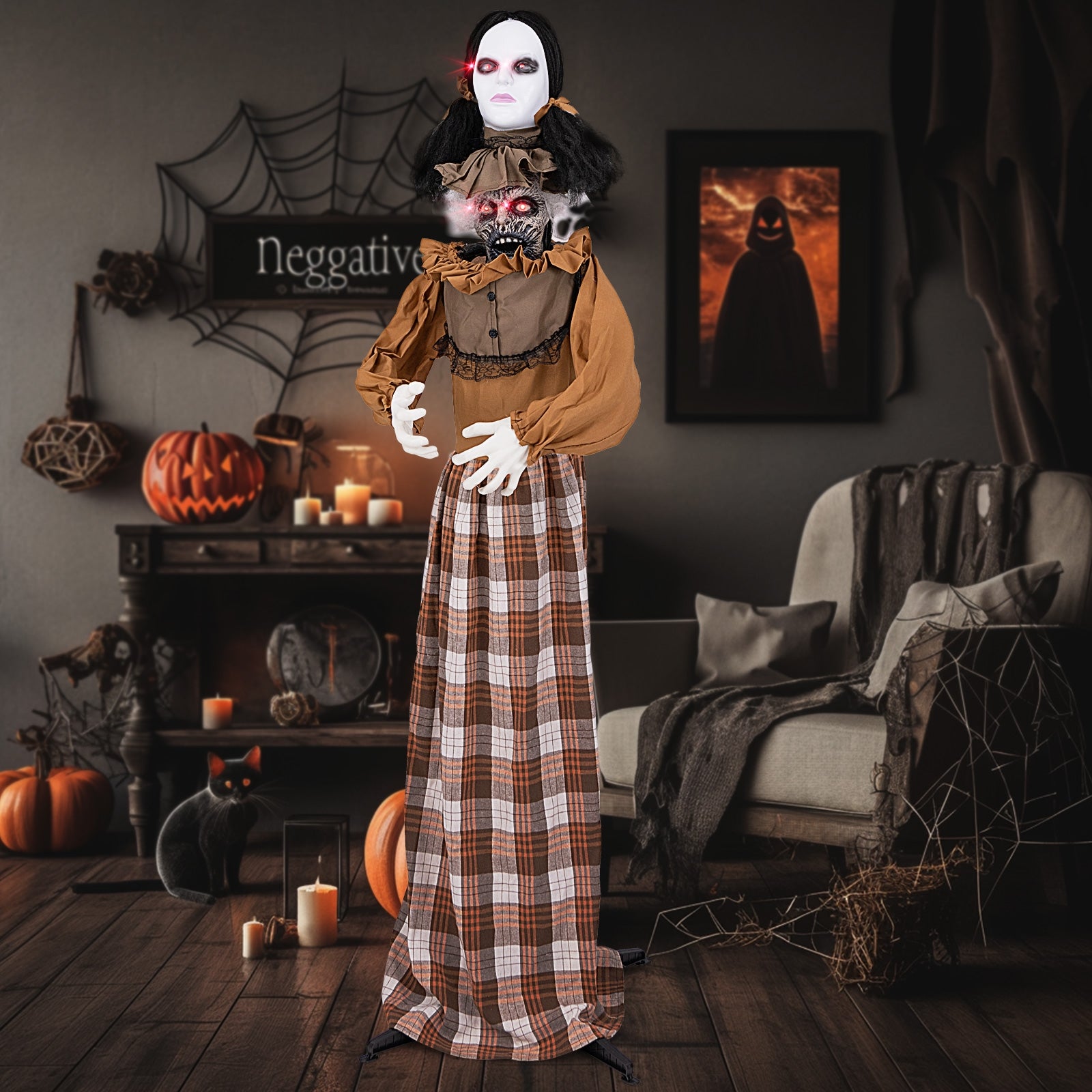 Halloween Animatronic Haunted Woman with Pop Up Head and Control Button Halloween at Gallery Canada