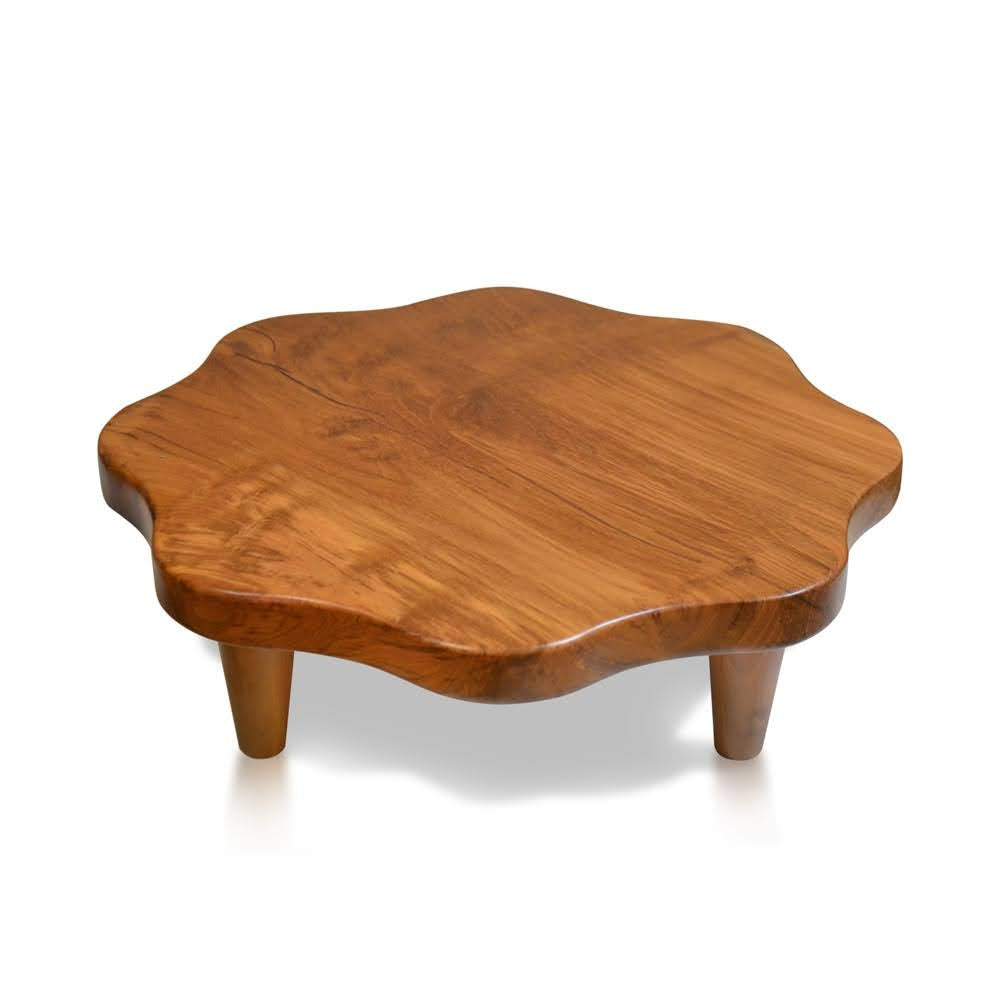 16" Teak Wood Pedestal Stand for Aroma and Snacks Coffee Tables Options  at Gallery Canada