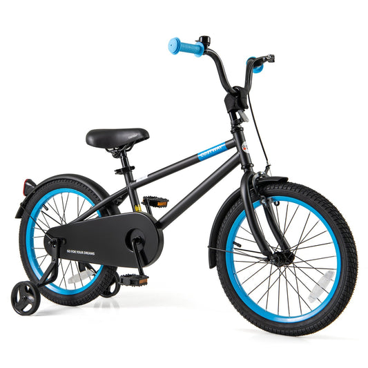 Kid's Bike with Adjustable Handlebar and Saddle Black-18 Inches, Black Kids Bike Black  at Gallery Canada