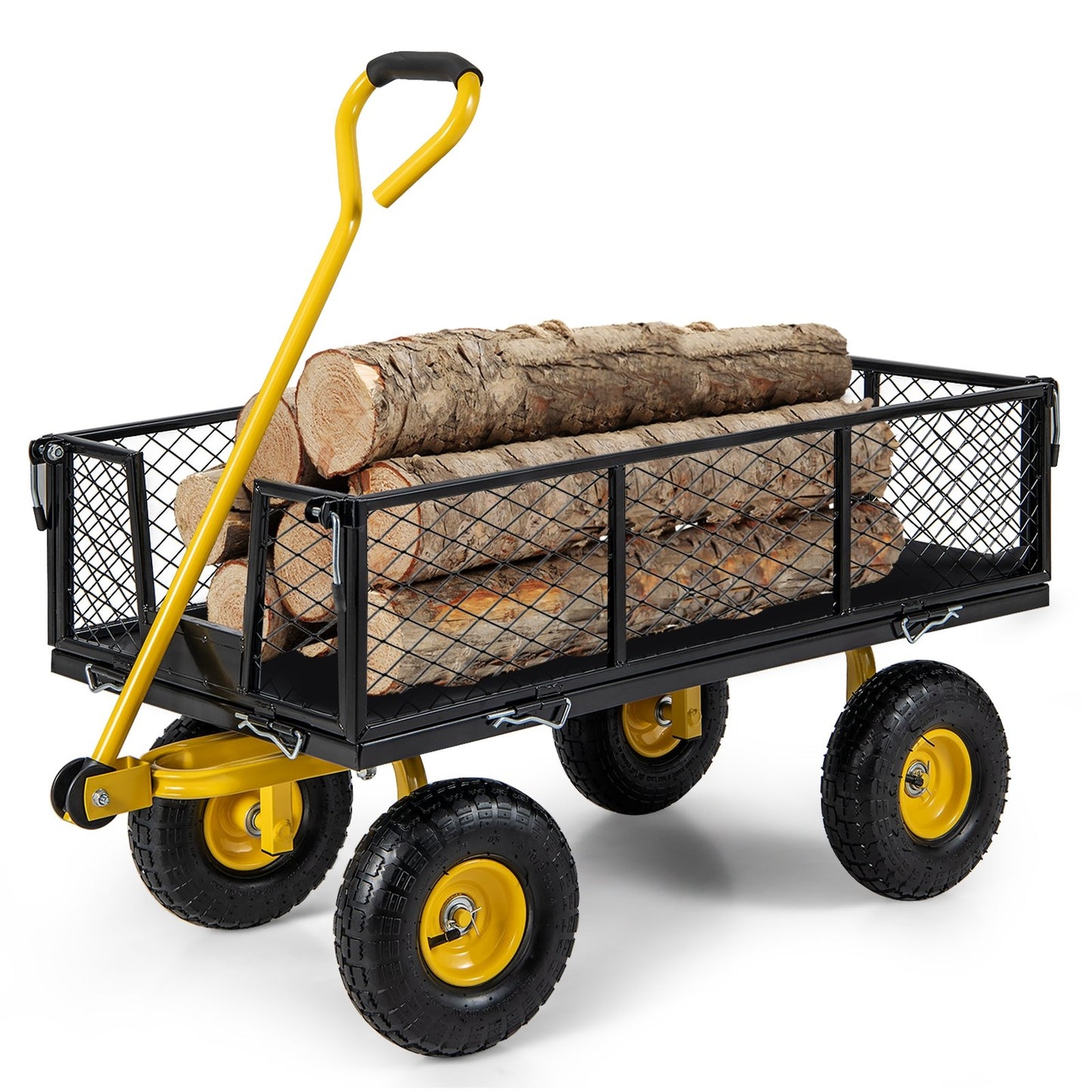 Utility Garden Wagon with 4 Removable Side Panels and 900/1200 LBS Load Capacity-43 X21 X 36 Inch Garden Carts   at Gallery Canada