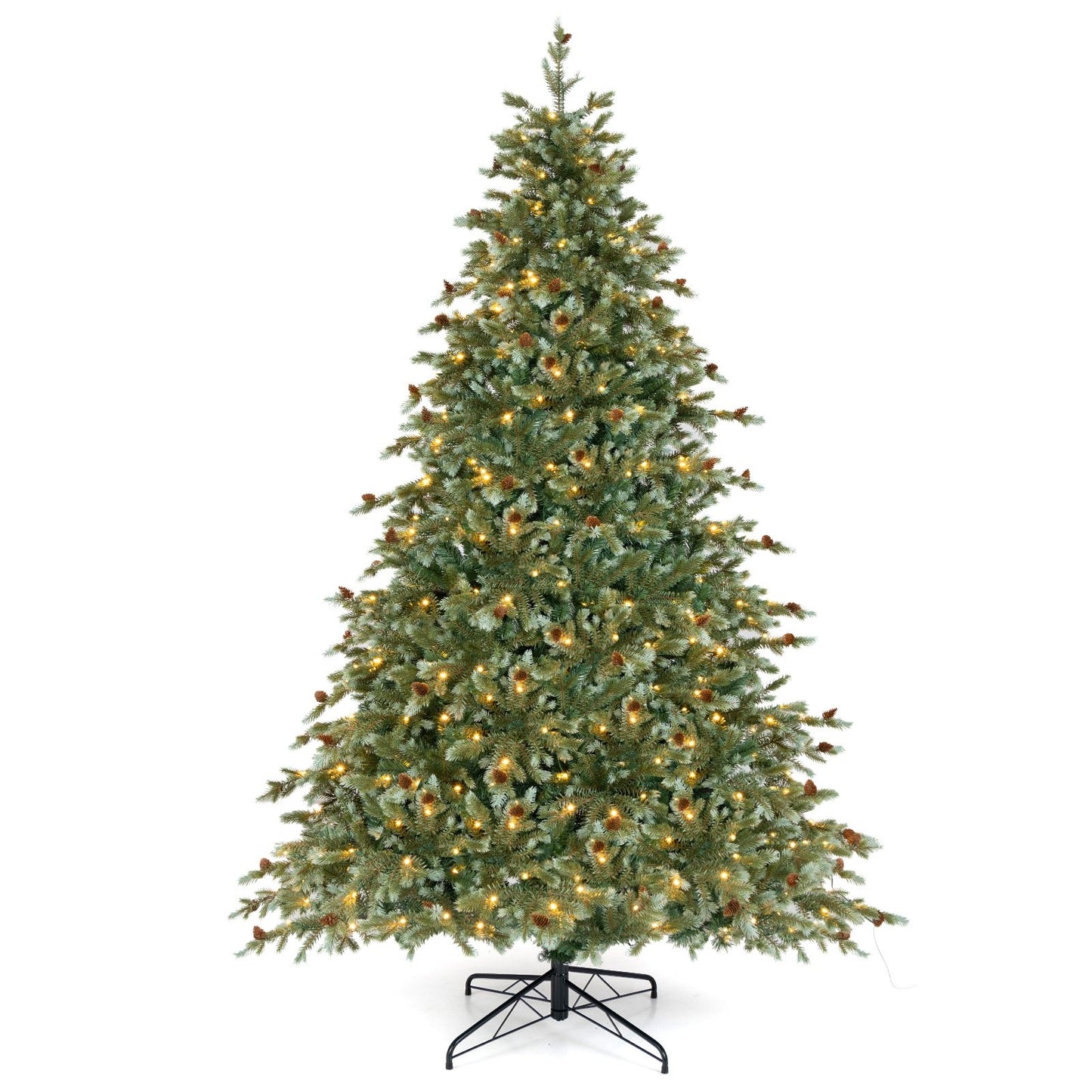 8 Feet Christmas Tree with 8 Lighting Modes and Pine Cones-8 ft, Green Christmas Tree Green  at Gallery Canada