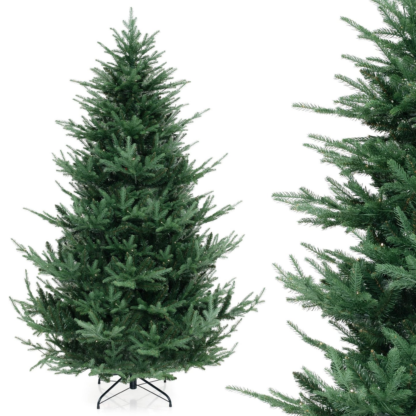 6/7/8 FT Artificial Christmas Tree with 568/830/1182 Branch Tips and 200/250/400 Warm White LED Lights-L, Green Christmas Tree   at Gallery Canada