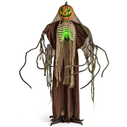 6 Feet Halloween Animatronics Light Up Talking Ghost Pumpkin with Glowing Ribs and Moving Head, Multicolor Halloween Multicolor  at Gallery Canada