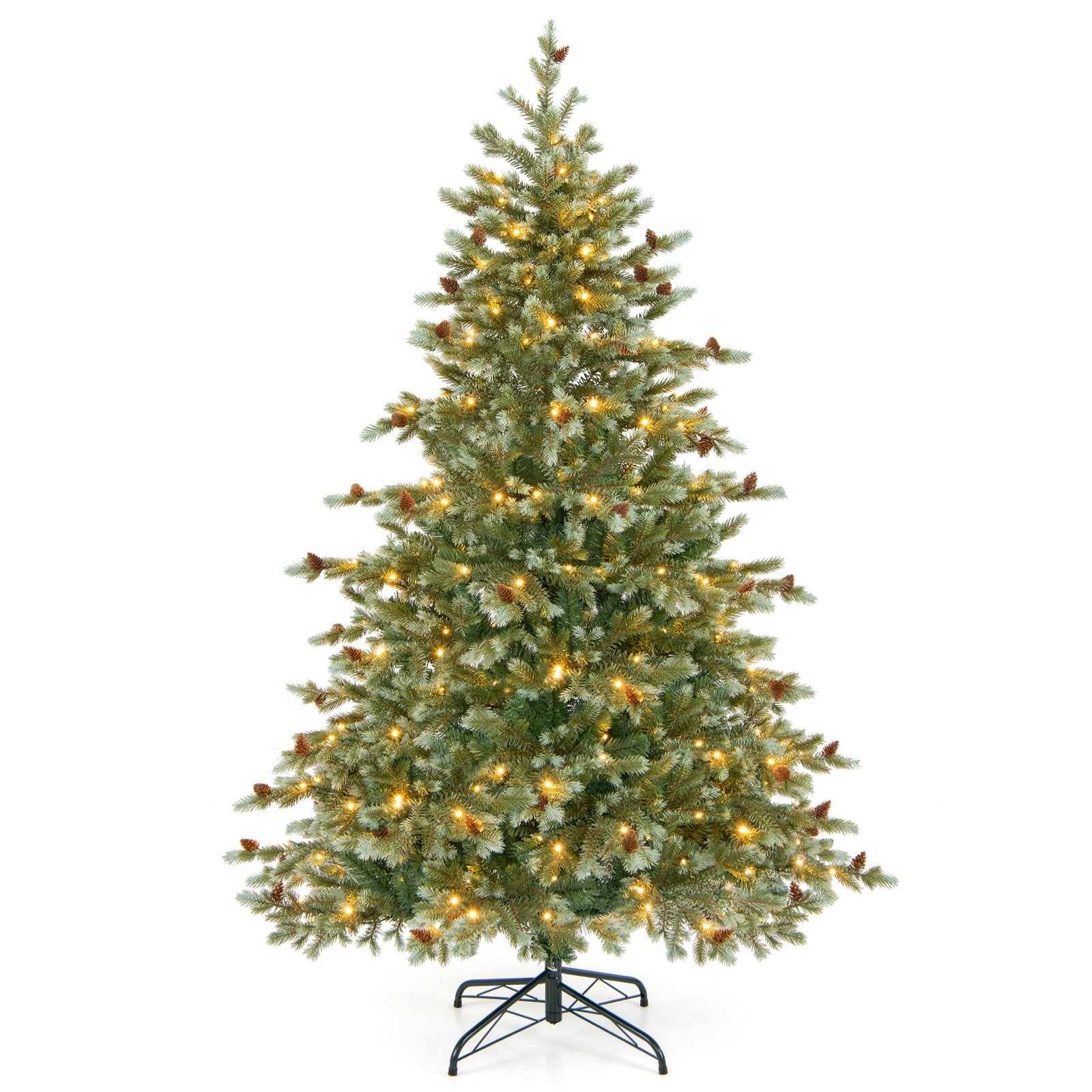 6/7/8 Feet Christmas Tree with Warm White LED Lights and Pine Cones-6 ft, Green Christmas Tree 6 ft - Green  at Gallery Canada