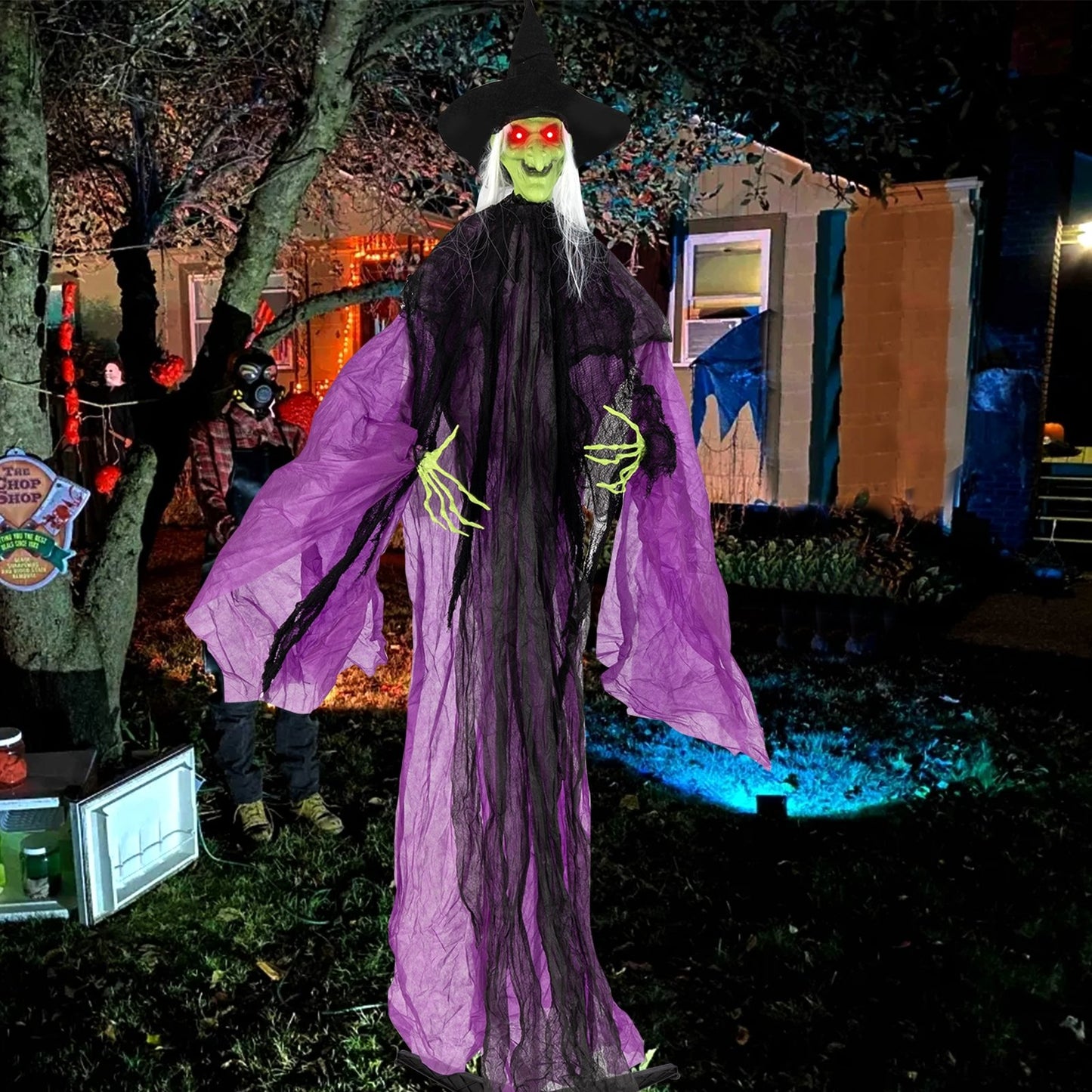 7.2 ft Halloween Standing Witch with Lighted Eyes and Automatic Arm Movement Halloween   at Gallery Canada