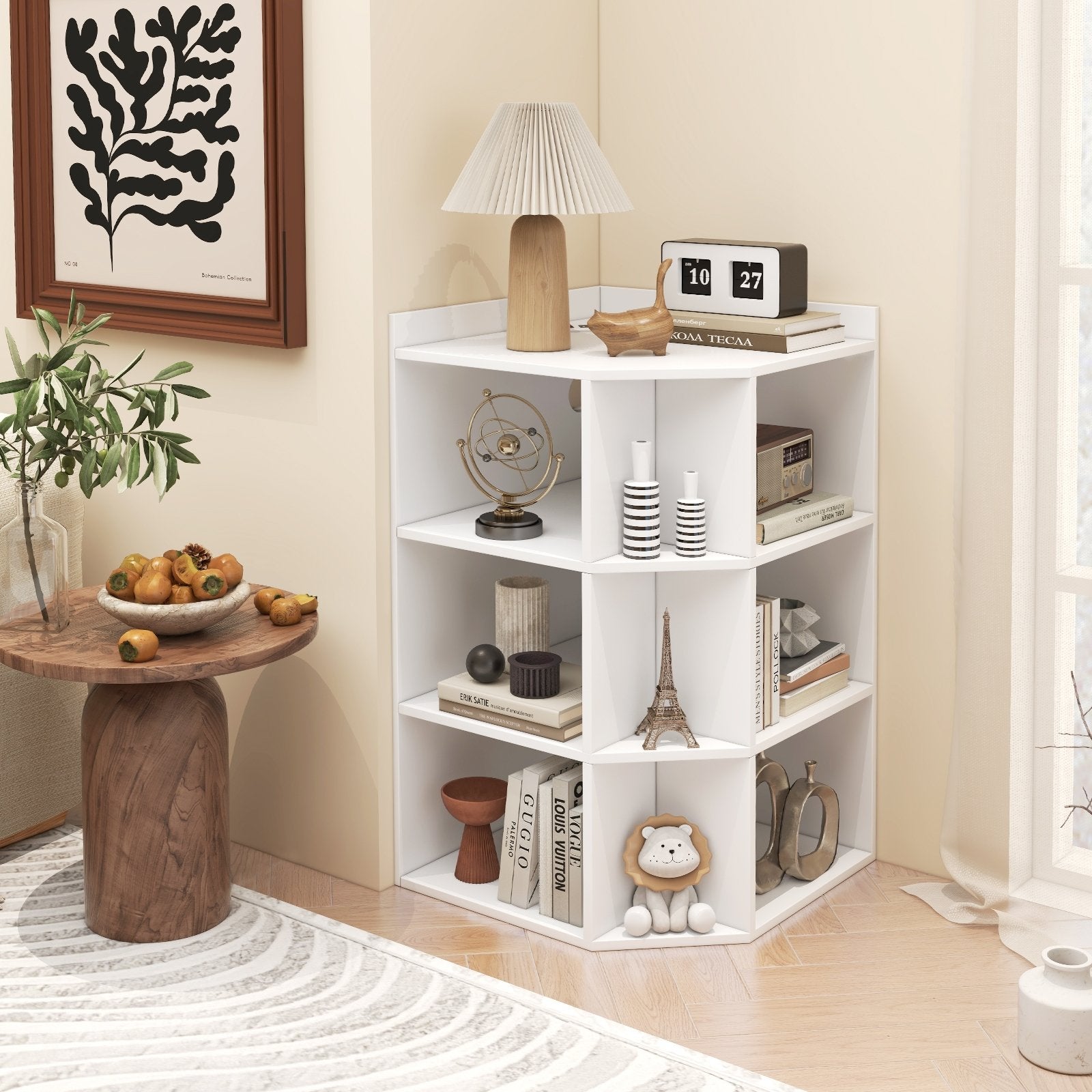 3-Tier Corner Cabinet with Charging Station for Bedroom, White Cabinets & Chests   at Gallery Canada