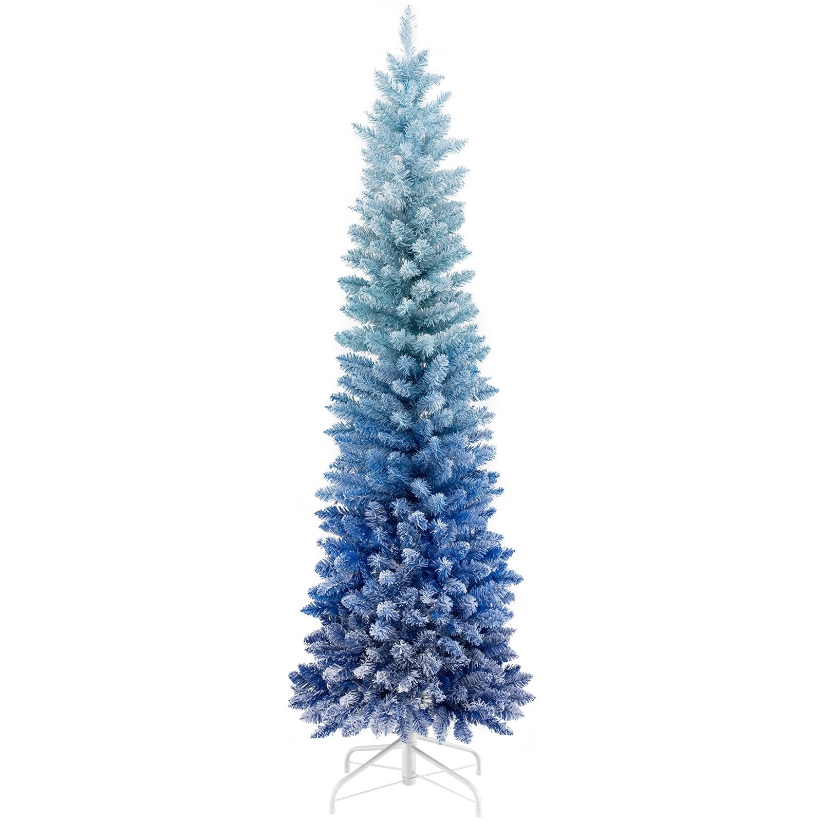 6 Feet Blue Gradient Snow Flocked Artificial Christmas Tree, Blue Christmas Tree Blue  at Gallery Canada