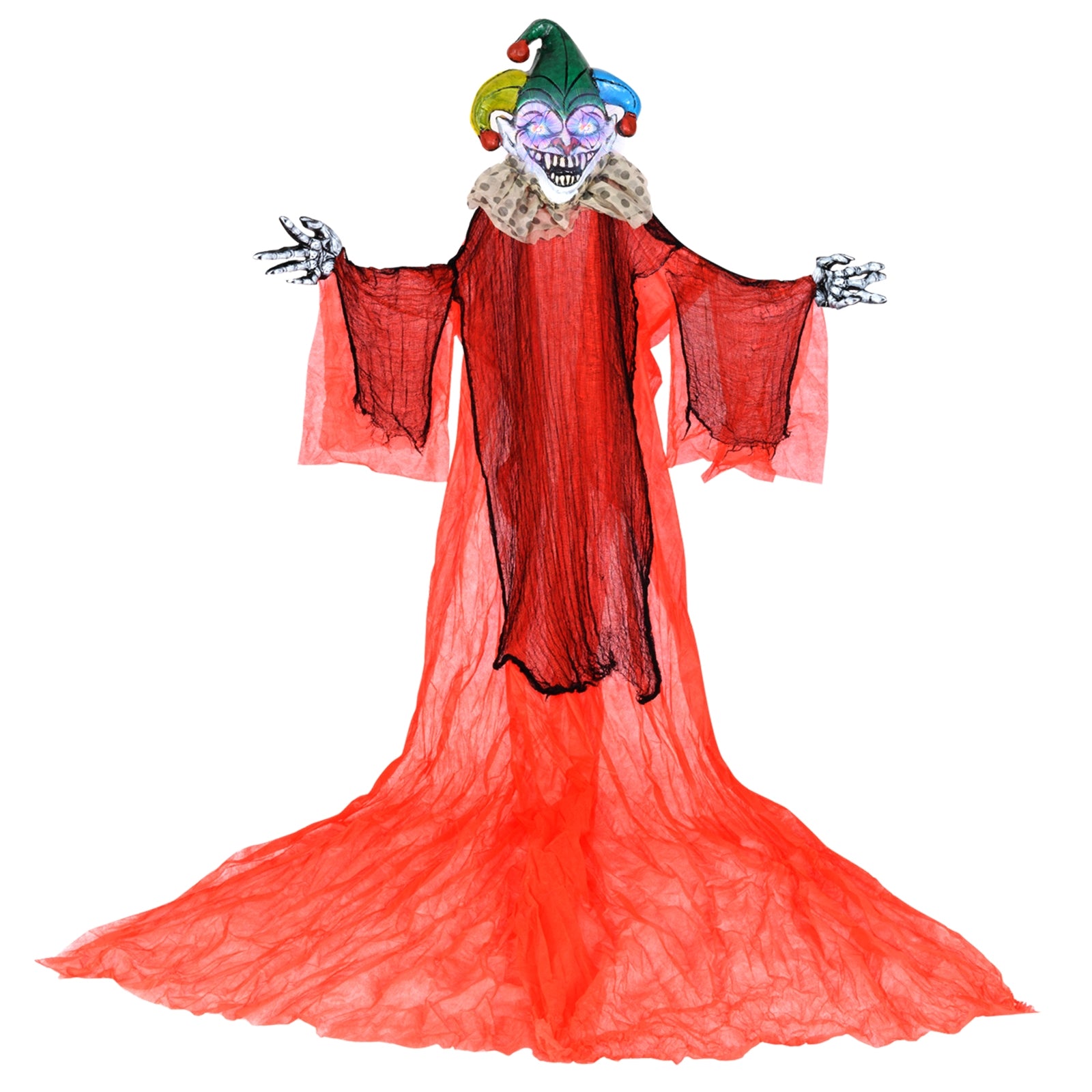Halloween Hanging Clown with Wings and Lighted Colorful Eyes, Red Halloween Red at Gallery Canada