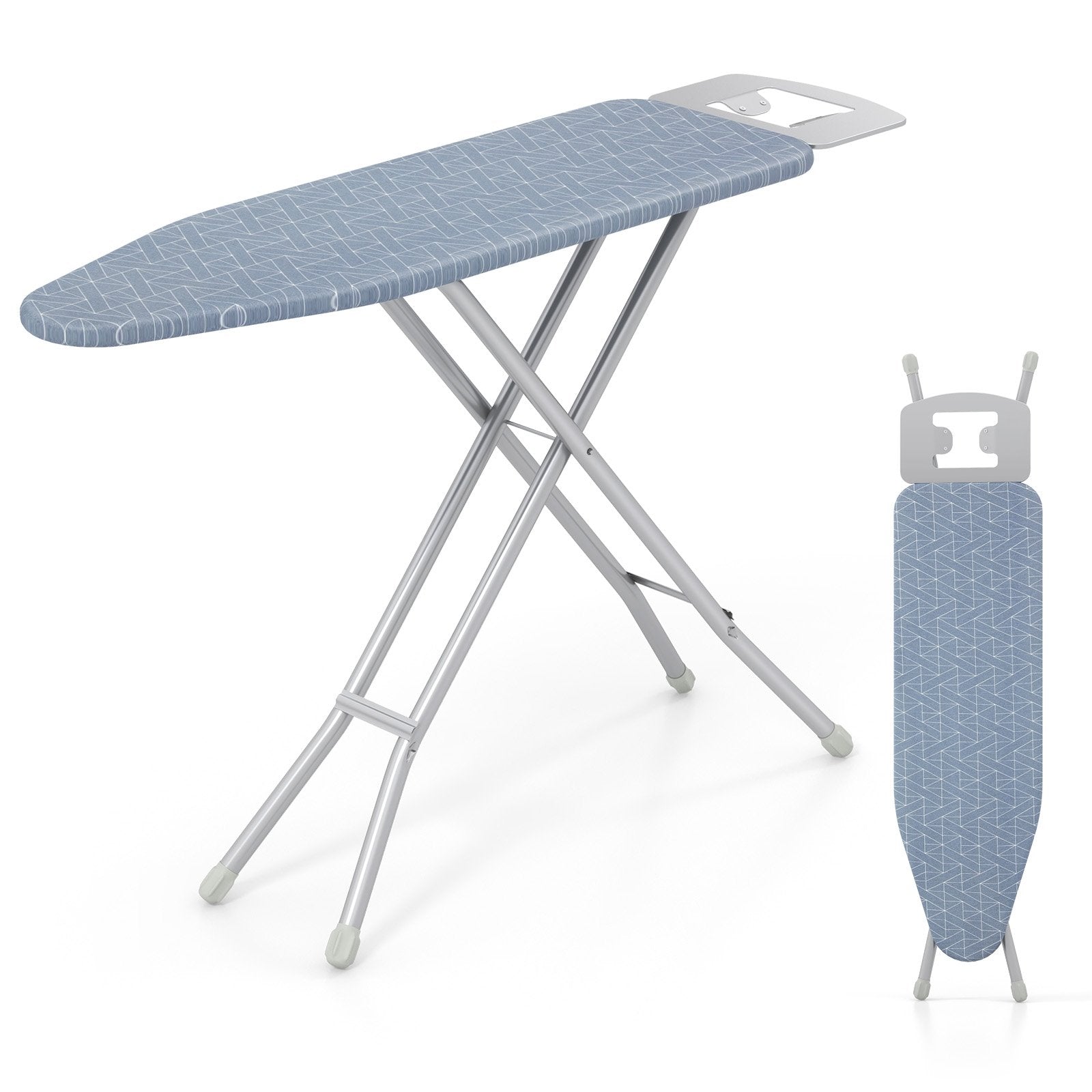 48 Inch x 13.5 Inch Ironing Board with Iron Rest for Home, Gray Dryers Gray  at Gallery Canada