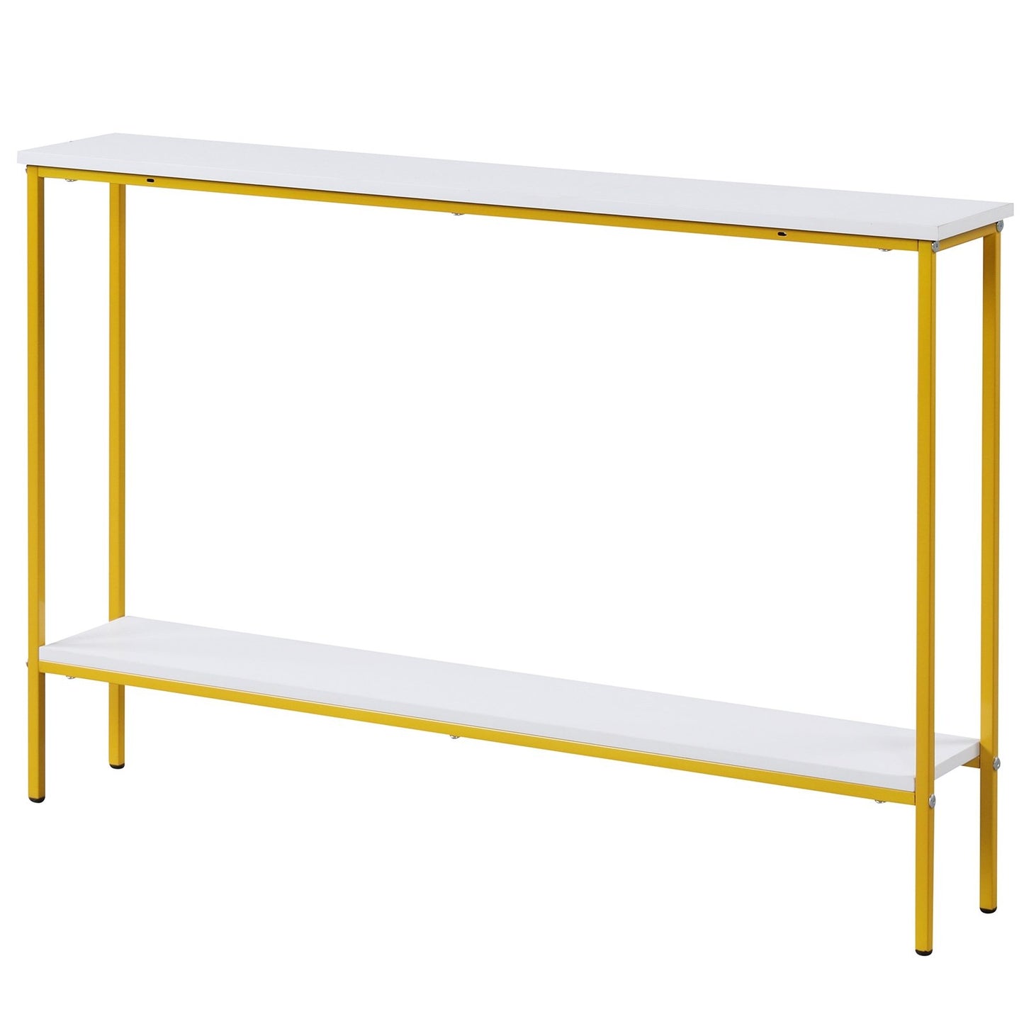 44 Inch Console Table with Shelf with Dual Anti-Tipping Kits, White Console Tables   at Gallery Canada