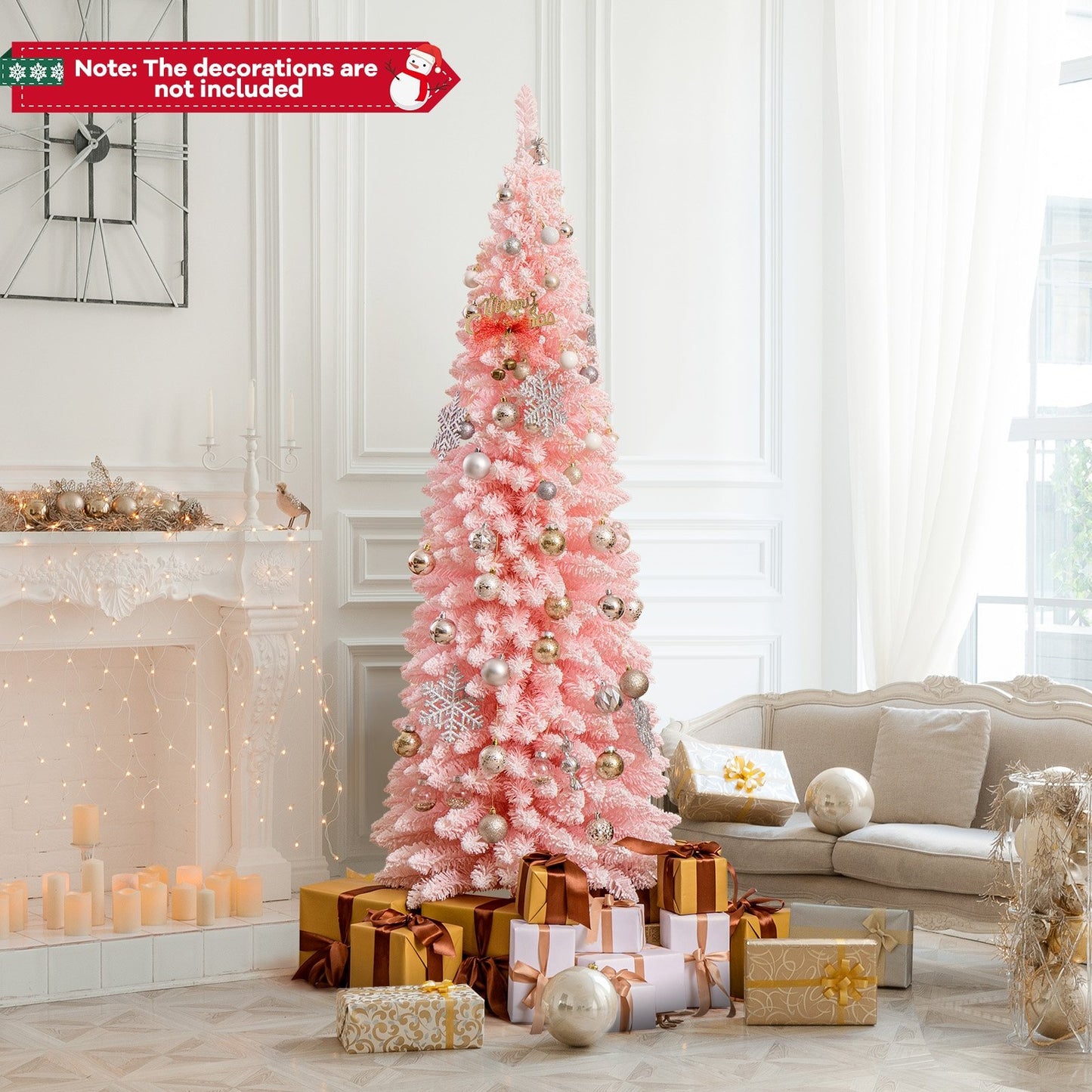 6 FT Artificial Pink Christmas Tree with 460 Branch Tips for Holiday, Pink Christmas Tree   at Gallery Canada