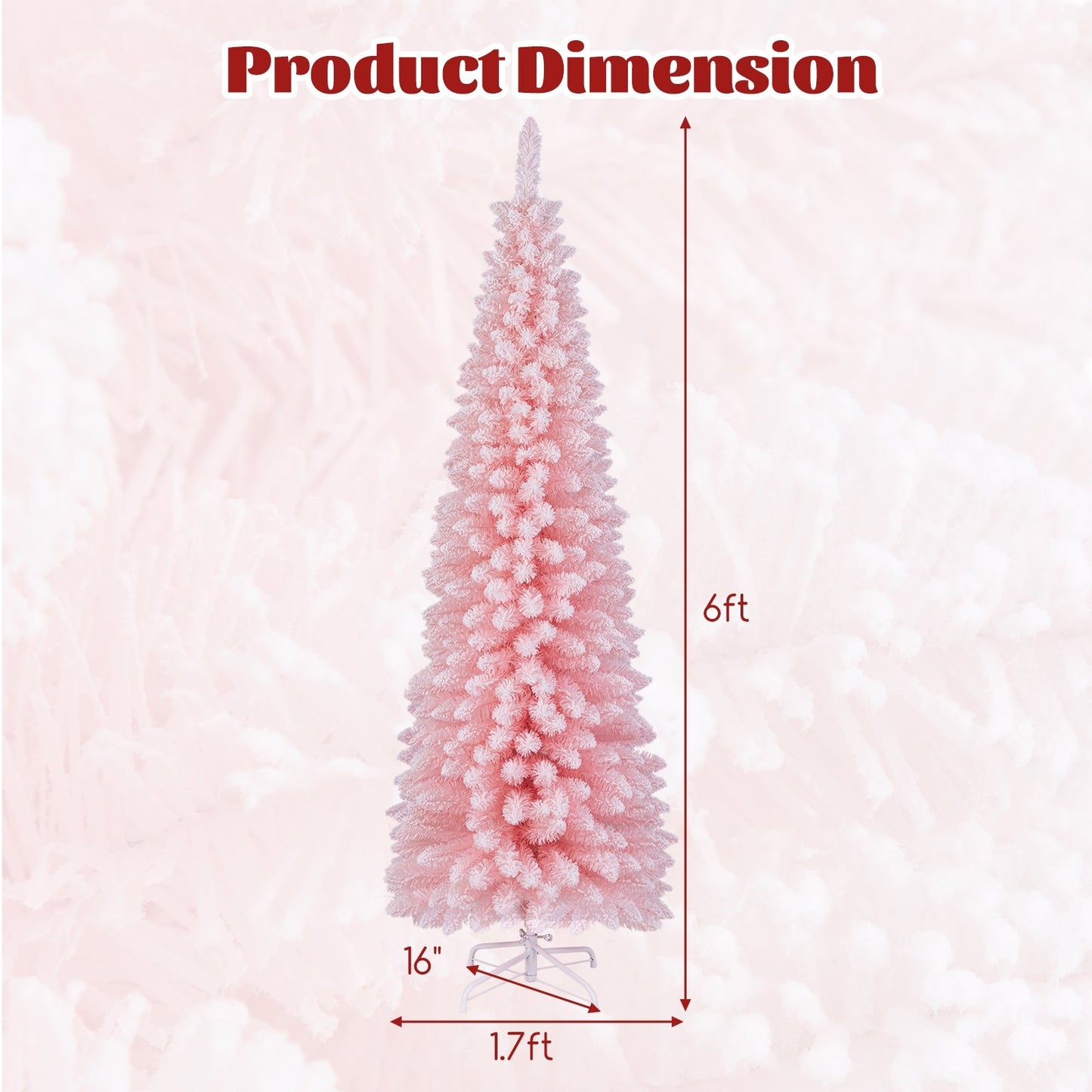 6 FT Artificial Pink Christmas Tree with 460 Branch Tips for Holiday, Pink Christmas Tree   at Gallery Canada