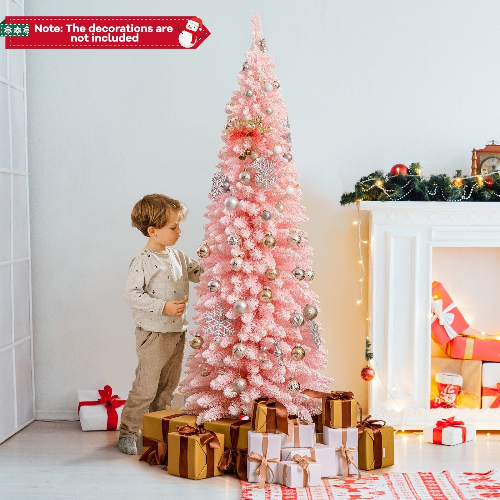 6 FT Artificial Pink Christmas Tree with 460 Branch Tips for Holiday, Pink Christmas Tree   at Gallery Canada