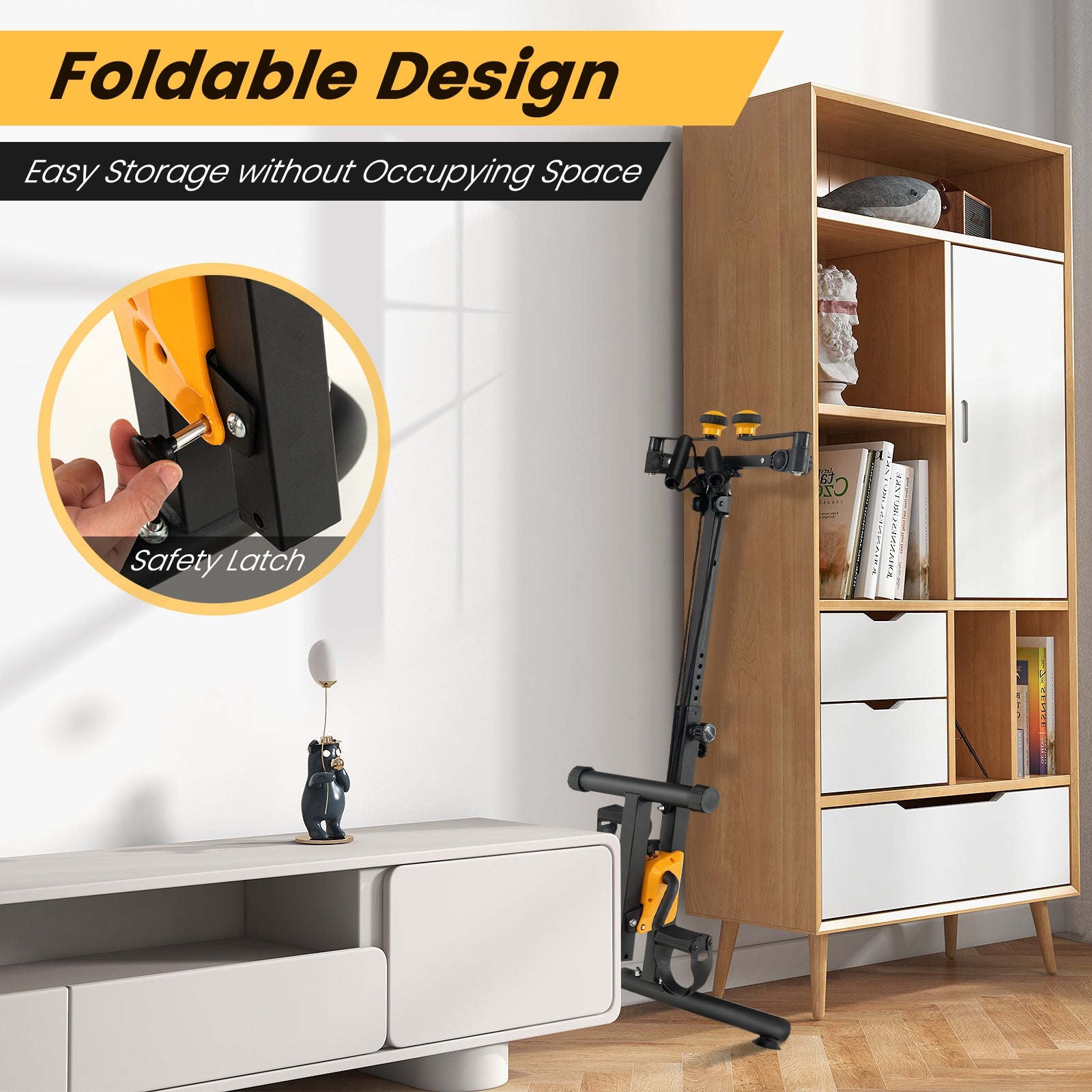 Pedal Exerciser with Adjustable Handgrip for Seniors, Yellow Exercise Bikes   at Gallery Canada