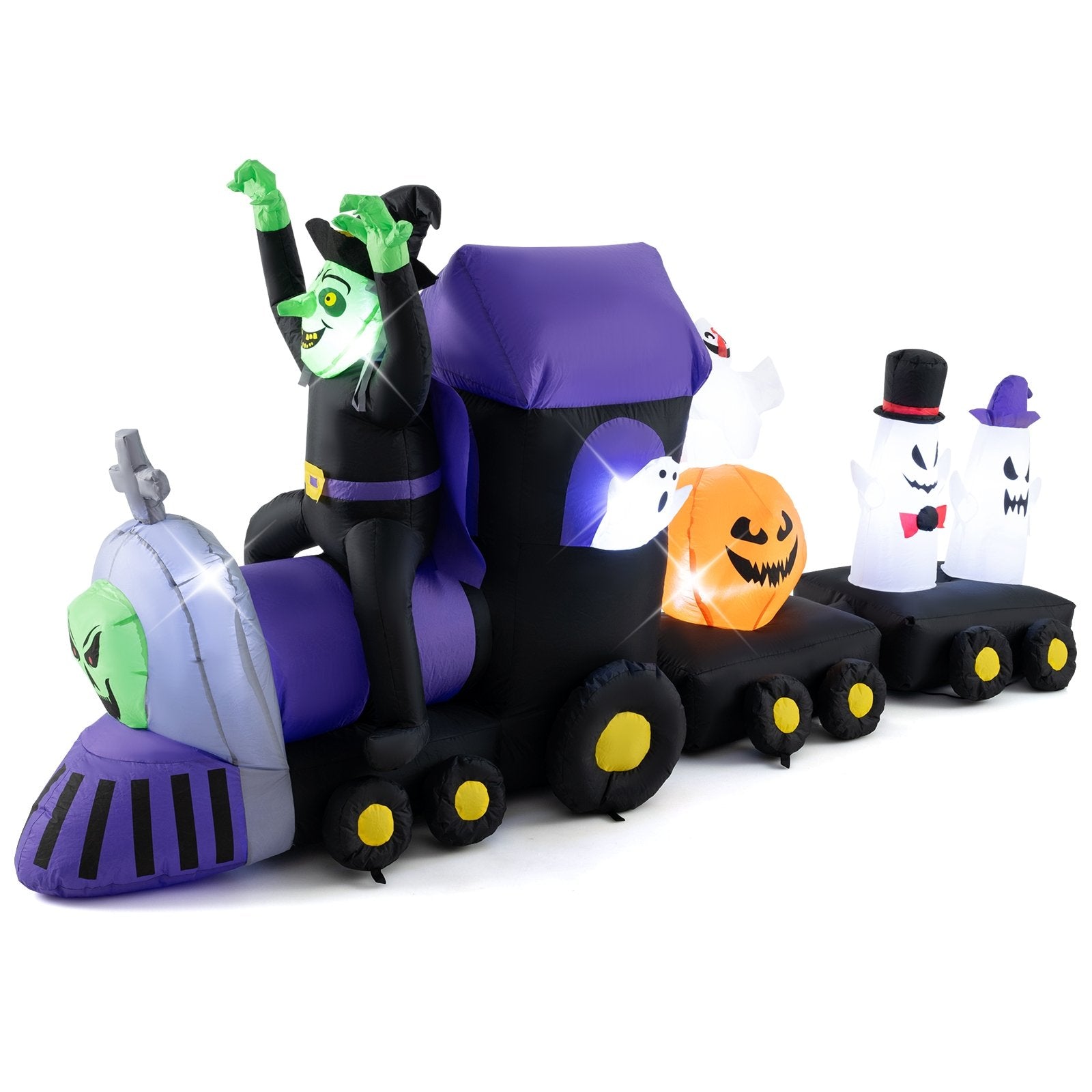 8.2 Feet Long Halloween Inflatable Train with Witch and 4 Ghosts, Multicolor Halloween Multicolor at Gallery Canada