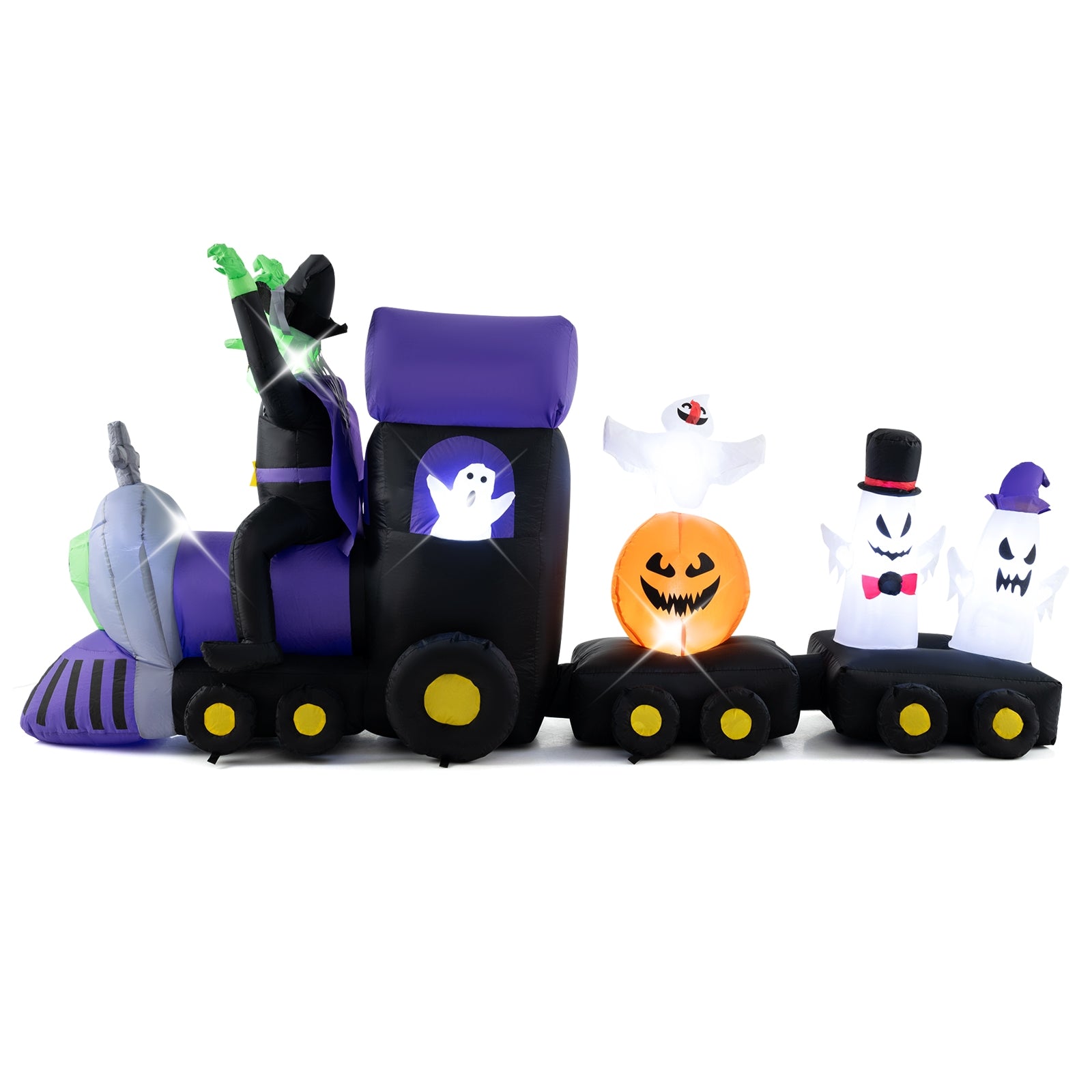 8.2 Feet Long Halloween Inflatable Train with Witch and 4 Ghosts, Multicolor Halloween   at Gallery Canada