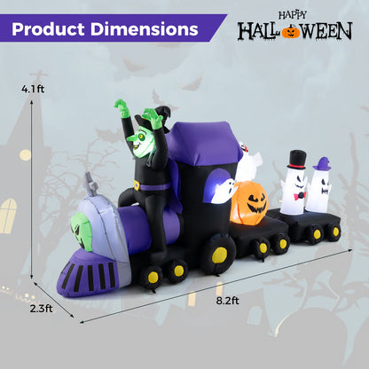 8.2 Feet Long Halloween Inflatable Train with Witch and 4 Ghosts, Multicolor Halloween   at Gallery Canada