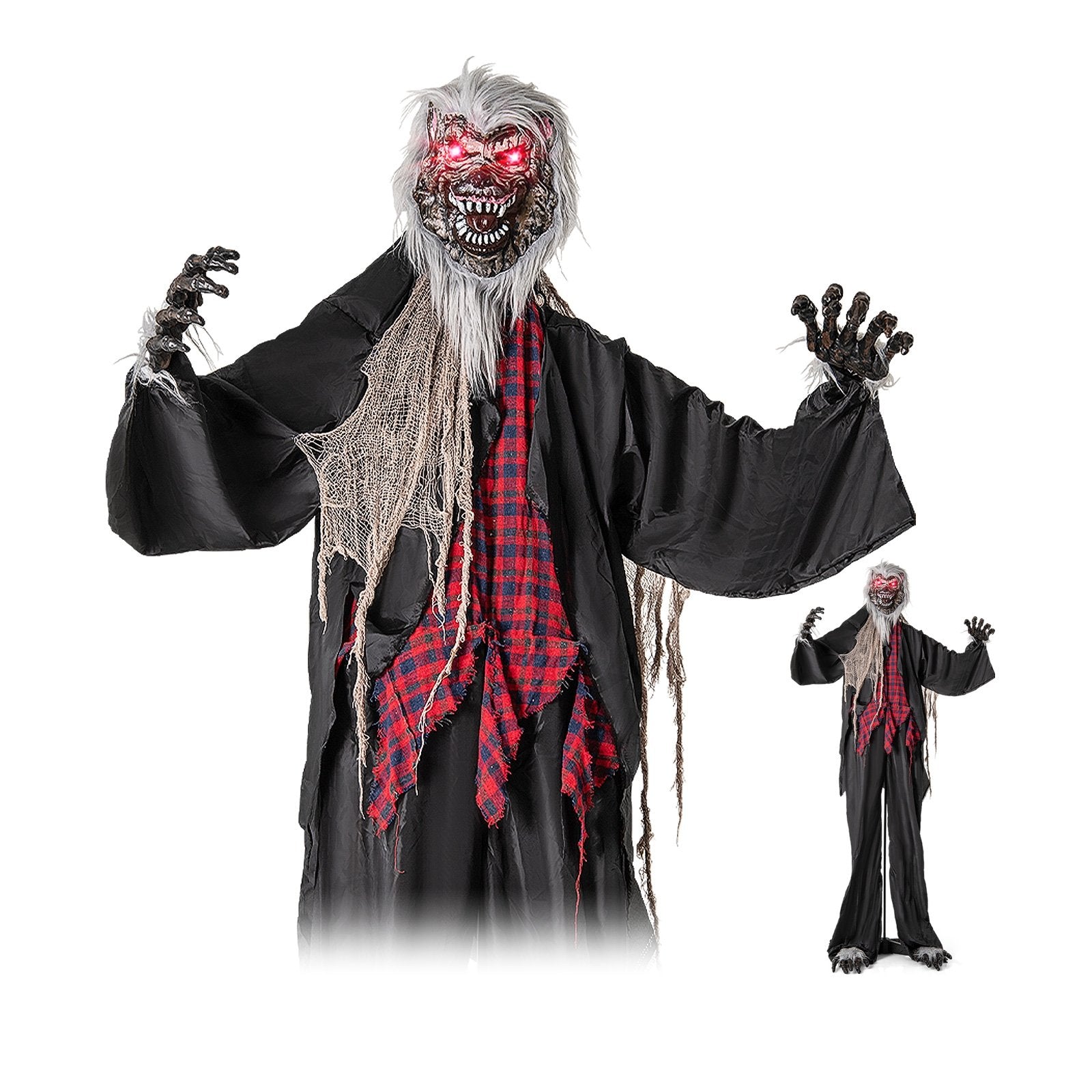 8.2 FT Standing Animatronic Werewolf with Howling Sounds  Red Flashing Eyes and Poseable Arms Halloween Options  at Gallery Canada