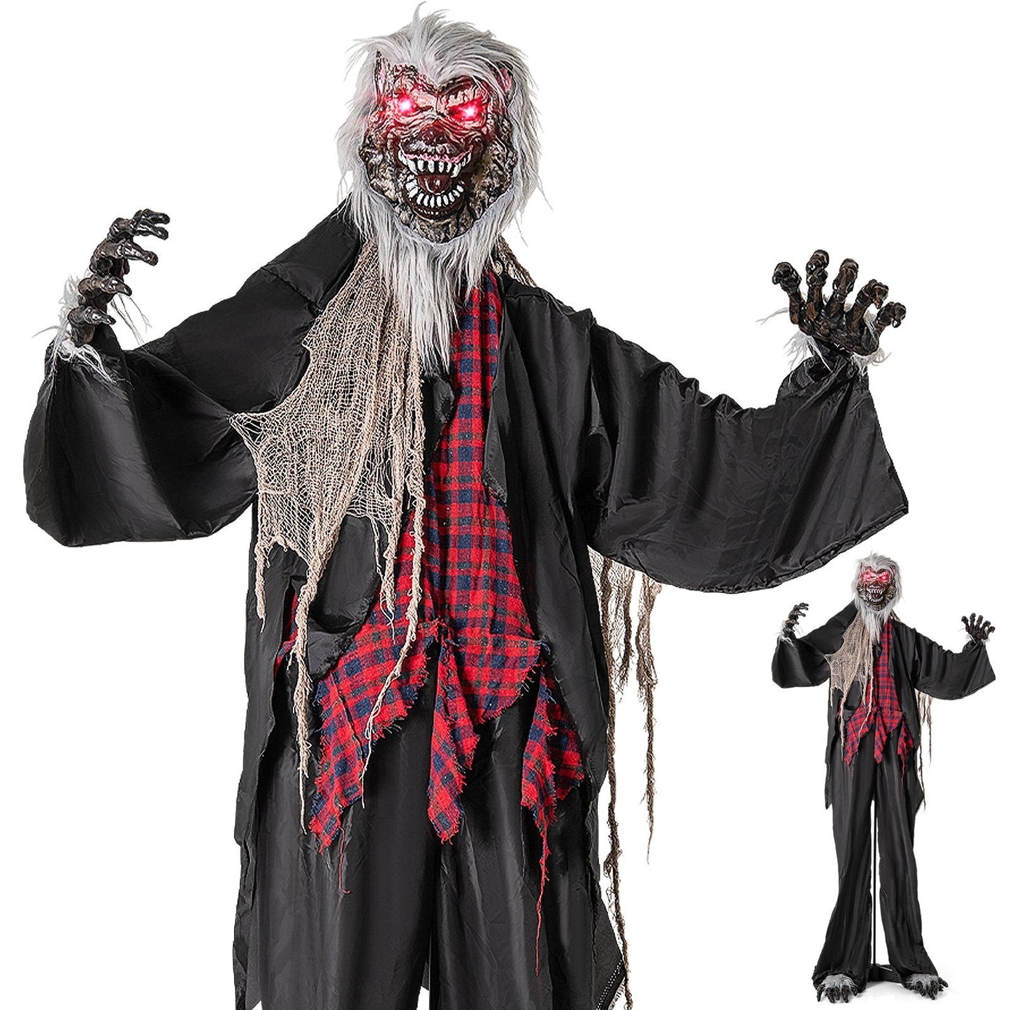 8.2 FT Standing Animatronic Werewolf with Howling Sounds  Red Flashing Eyes and Poseable Arms Halloween   at Gallery Canada