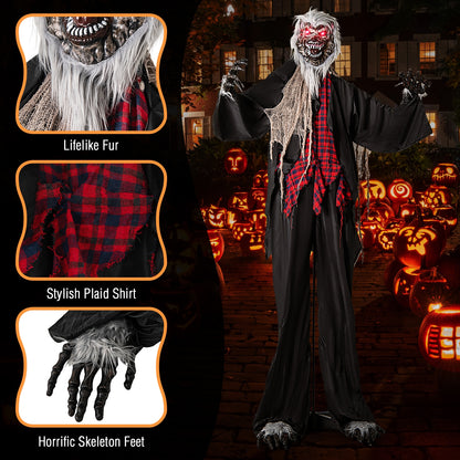 8.2 FT Standing Animatronic Werewolf with Howling Sounds  Red Flashing Eyes and Poseable Arms Halloween   at Gallery Canada