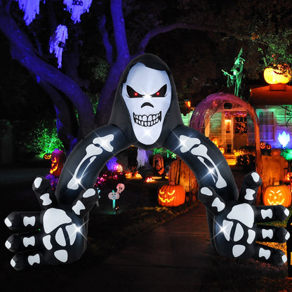 Halloween Inflatable Grim Reaper Archway with Stakes and Water Bags, Black & White Halloween   at Gallery Canada