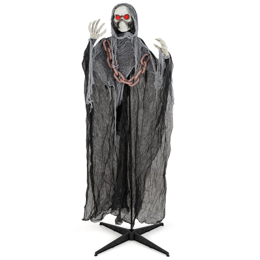 6.4 ft Halloween Standing Grim Reaper with Lighted Eyes  Automatic Arm Movement and Terrifying Sounds Halloween Options  at Gallery Canada