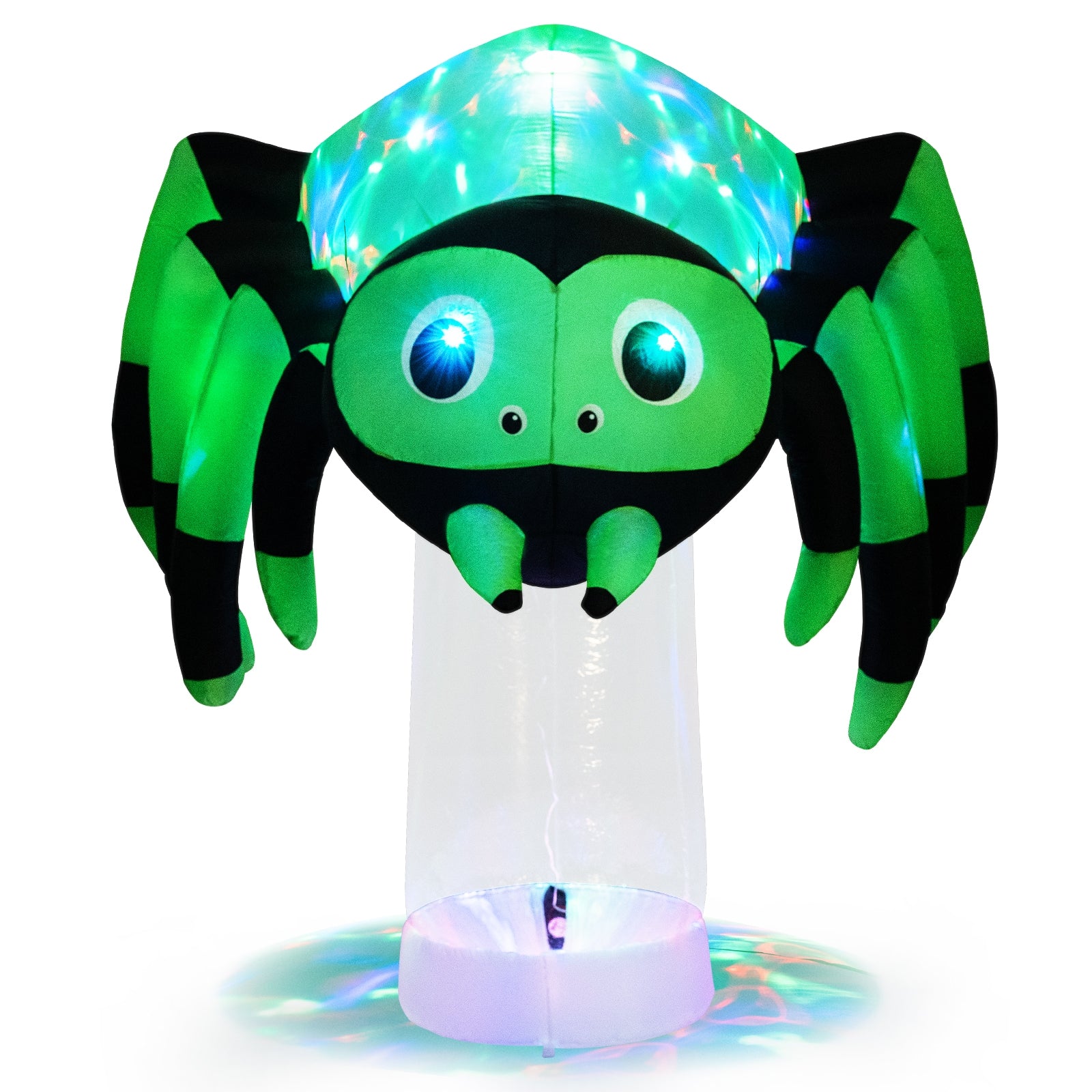 6 Feet Halloween Inflatable Spider with 3 Color Rotating Light, Green Halloween   at Gallery Canada