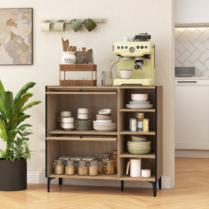 Rustic Shoe Cabinet with Flip-up See-through Doors and Adjustable Shelves, Oak Shoe Racks & Storage Benches   at Gallery Canada