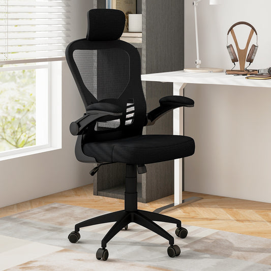 Ergonomic Mesh Office Chair with Adjustable Height for Home Office, Black Ergonomic Chairs Black  at Gallery Canada