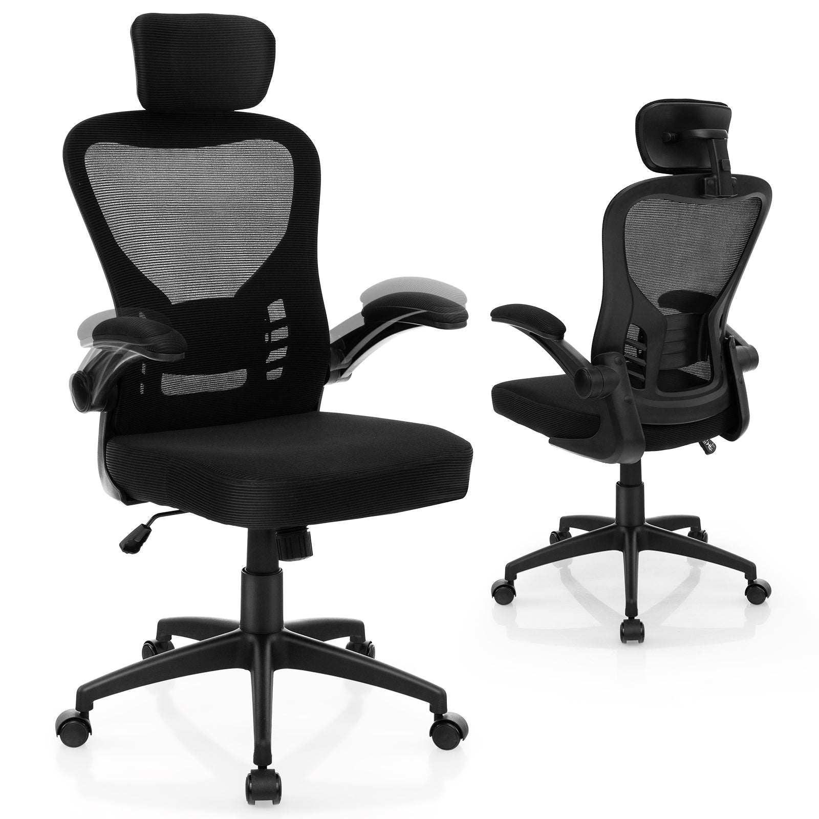 Ergonomic Mesh Office Chair with Adjustable Height for Home Office, Black Ergonomic Chairs Black  at Gallery Canada