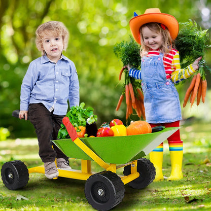 8 Inch Heavy Duty Kids Ride-on Sand Dumper with 4 Wheels, Lime Green Sandboxes   at Gallery Canada