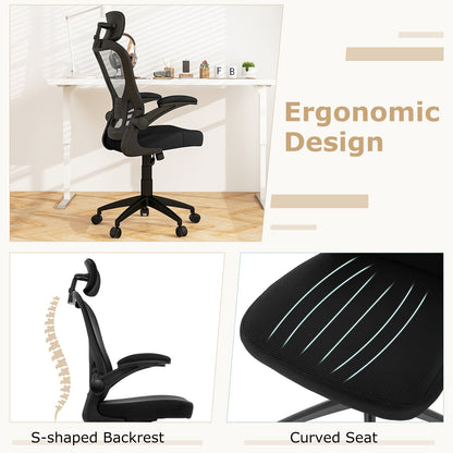 Ergonomic Mesh Office Chair with Adjustable Height for Home Office, Black Ergonomic Chairs   at Gallery Canada