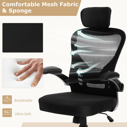 Ergonomic Mesh Office Chair with Adjustable Height for Home Office, Black Ergonomic Chairs   at Gallery Canada