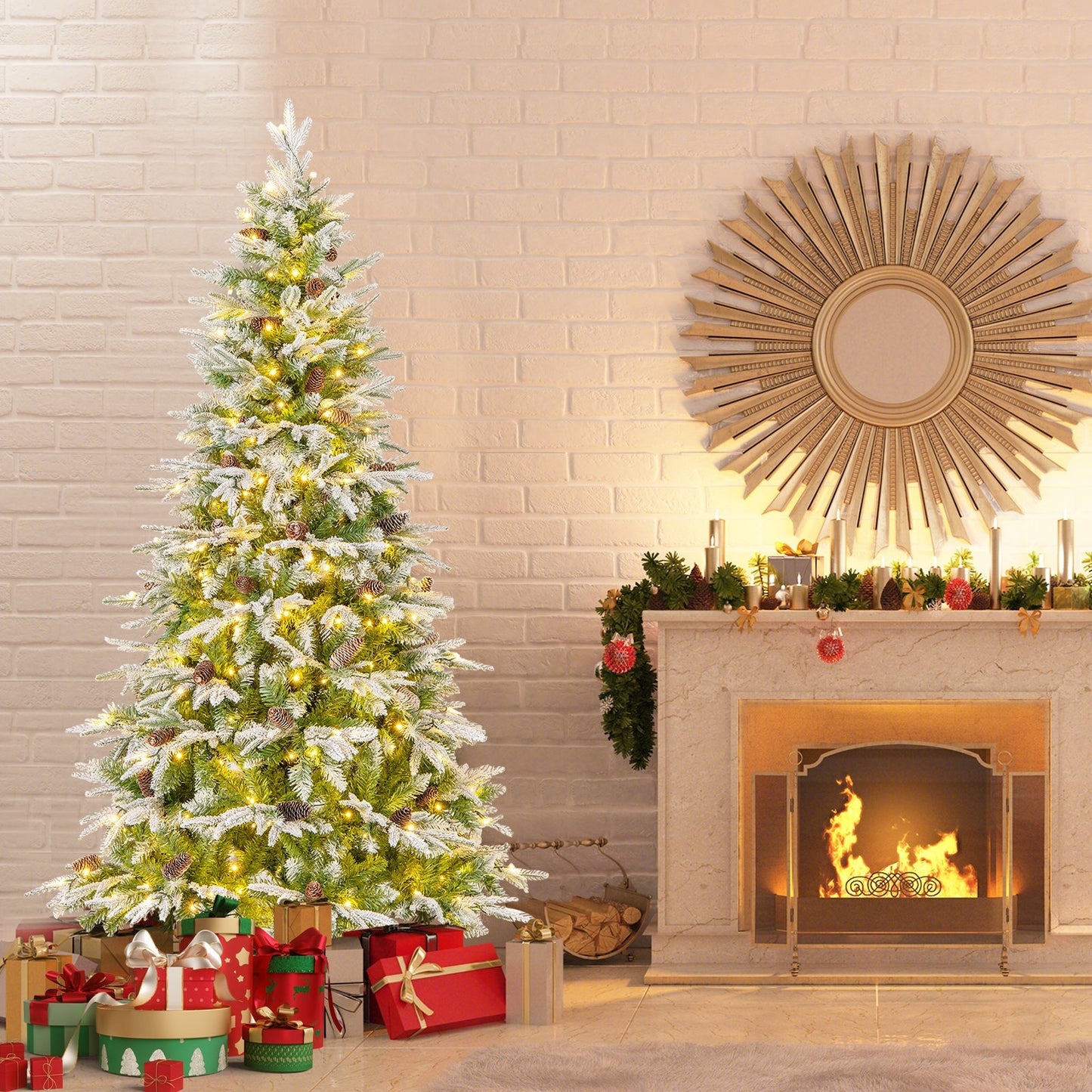 6/7.5/9 FT Pre-Lit Artificial Christmas Tree with 765/1135/1871 Tips and 280/470/690 Warm-White LED Lights-S Christmas   at Gallery Canada