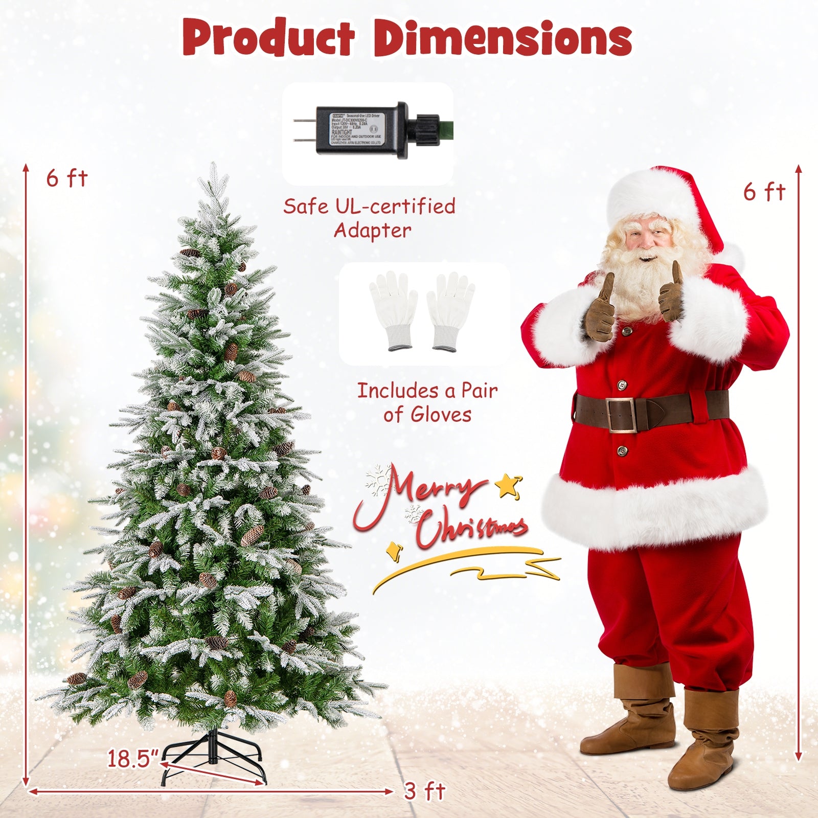 6/7.5/9 FT Pre-Lit Artificial Christmas Tree with 765/1135/1871 Tips and 280/470/690 Warm-White LED Lights-S Christmas   at Gallery Canada