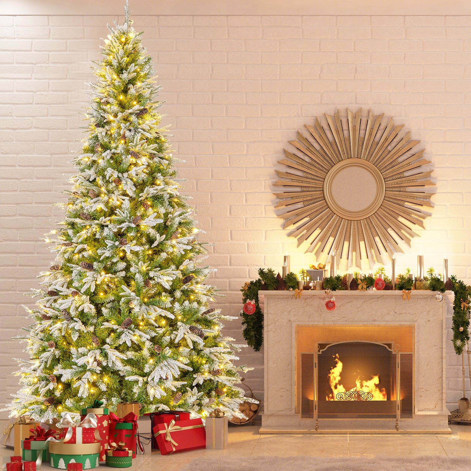 6/7.5/9 FT Pre-Lit Artificial Christmas Tree with 765/1135/1871 Tips and 280/470/690 Warm-White LED Lights-L Christmas   at Gallery Canada