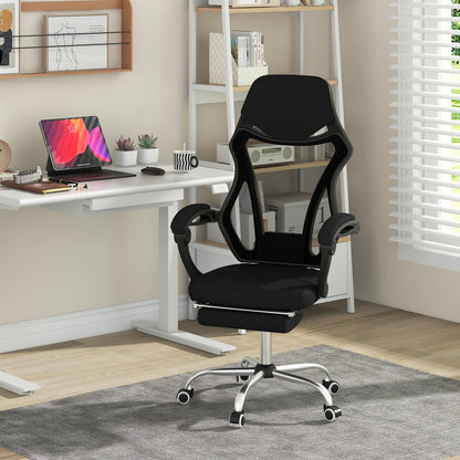 Ergonomic Mesh Office Chair with Footrest and Tilting Backrest, Black Ergonomic Chairs   at Gallery Canada