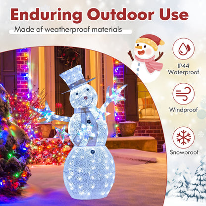 5 ft Pre-Lit Christmas Snowman with Stars, White Christmas Decor & Accessories   at Gallery Canada