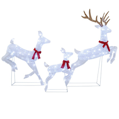 3-Piece Christmas Pre-Lit Lighted Reindeer Family Set, White Christmas Decor & Accessories   at Gallery Canada