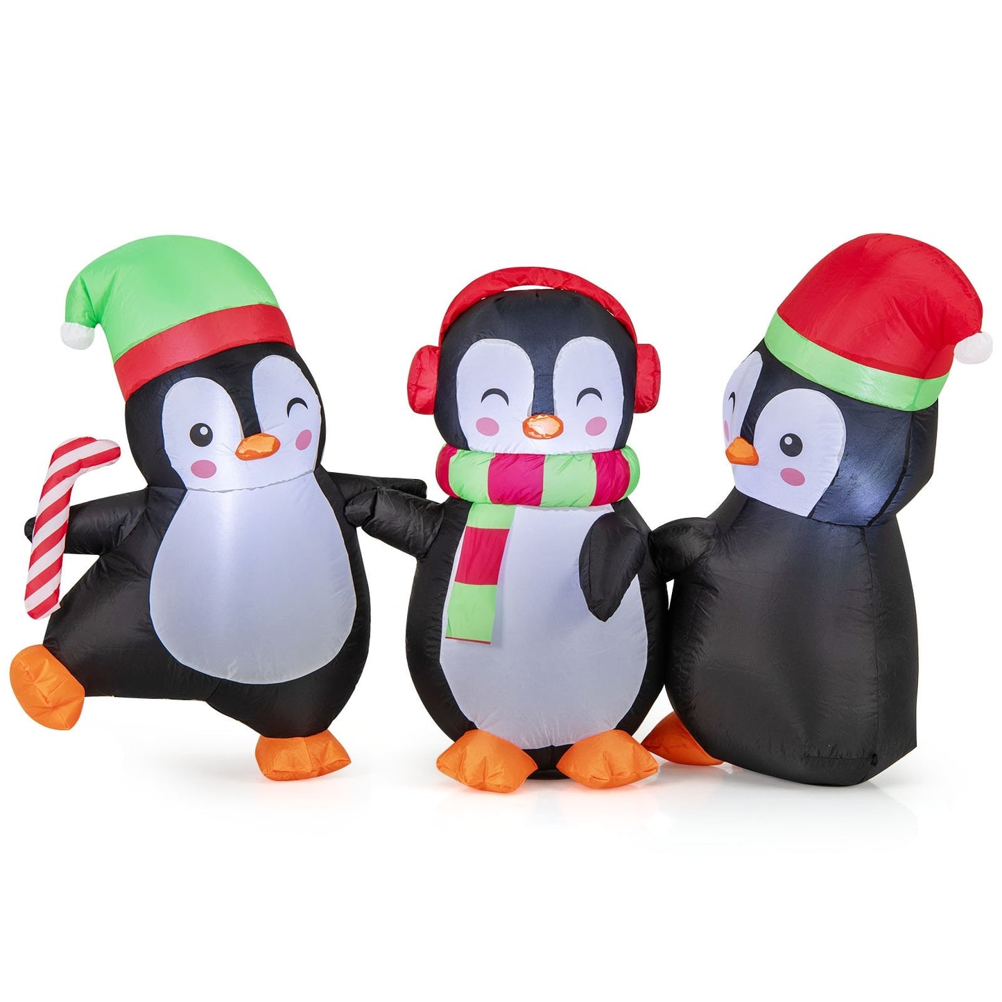 Christmas Inflatable Penguins Family with Built-in LED Lights, Multicolor Christmas Inflatables Multicolor  at Gallery Canada