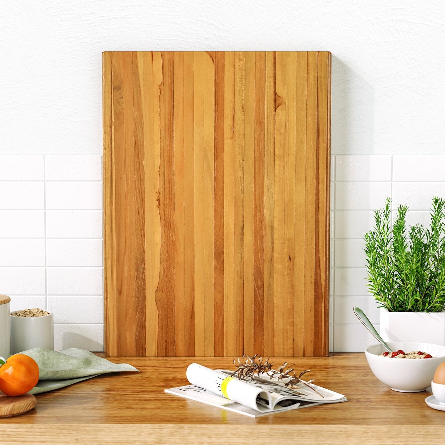 Teak Wood Cutting Board Extra Large 24 Inch Reversible Cutting Board with Handle, Natural Kitchen Tools   at Gallery Canada