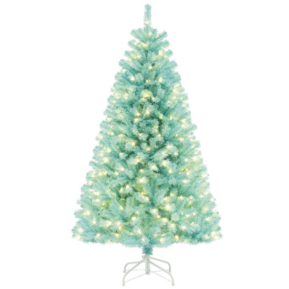 6/7 FT Blue Artificial Christmas Tree with 280/380 Warm White LED Lights and Foldable Metal Stand-6 FT Christmas Tree 6 Feet  at Gallery Canada