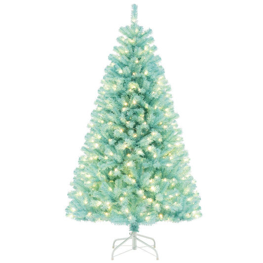 6/7 FT Blue Artificial Christmas Tree with 280/380 Warm White LED Lights and Foldable Metal Stand-6 FT Christmas Tree 6 Feet  at Gallery Canada