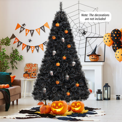 6/7/8 Feet Black Artificial Halloween Christmas Tree with PVC Branch Tips and 210/320/450 Cool White LED Lights-L Christmas Tree   at Gallery Canada