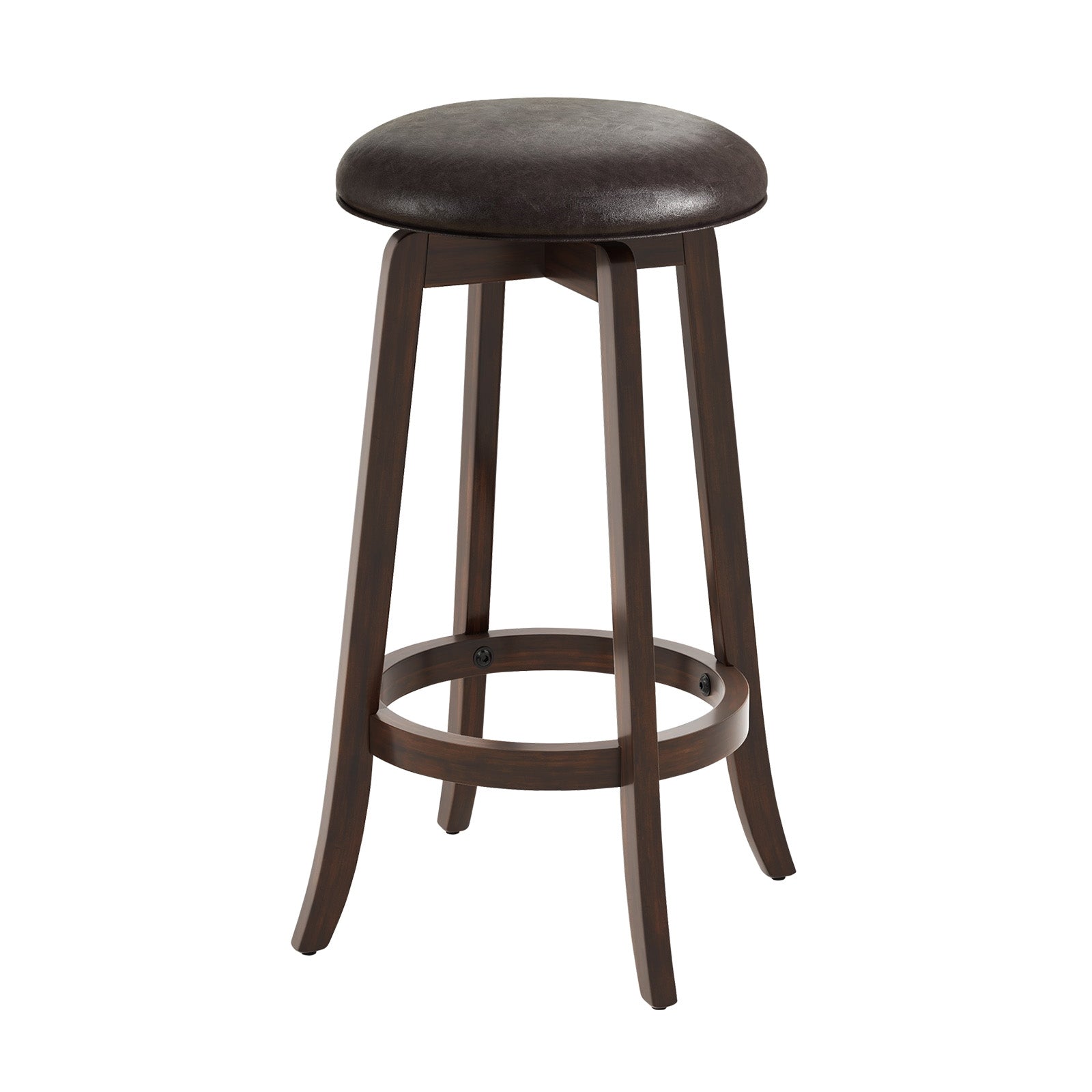 Set of 2 24/29 Inch Upholstered PU Leather Bar Stool with 360° Swivel Round Seat-29 inches Bar Stools   at Gallery Canada